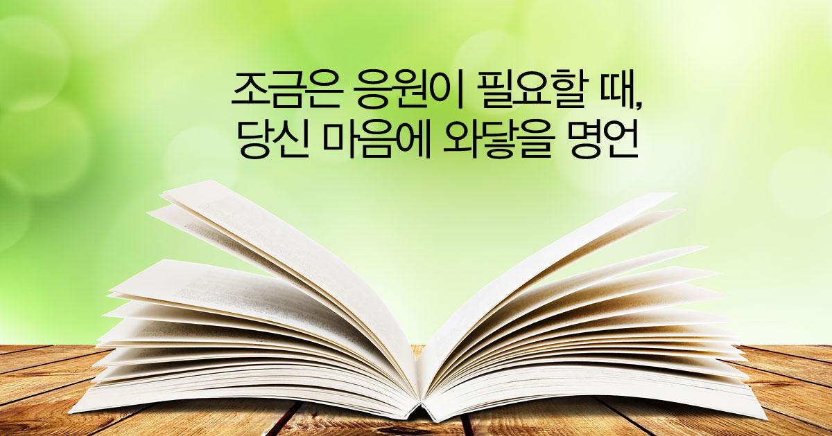 조금은 응원이 필요할 때, 당신 마음에 와닿을 명언