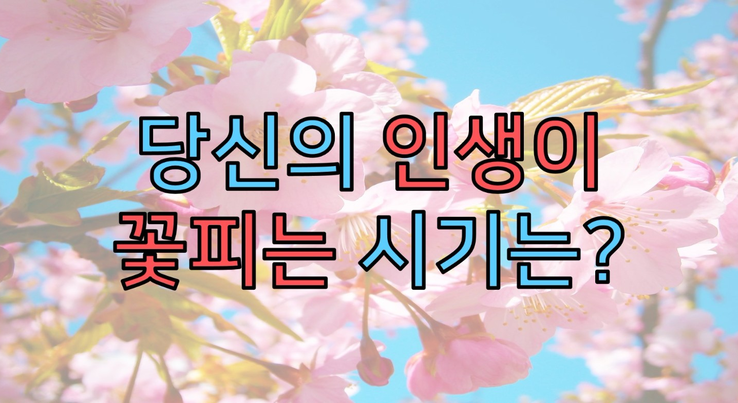 당신의 인생이 꽃피는 시기는?