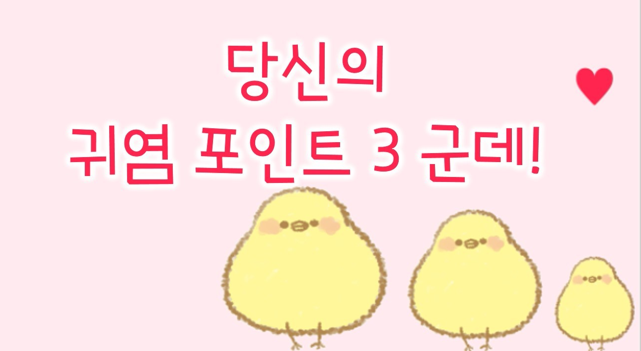 당신의 귀염 포인트 3 군데!