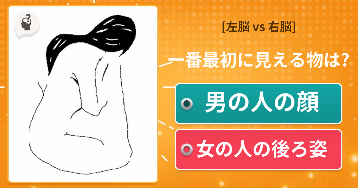 [左脳 vs 右脳] 一番最初に見える物は?