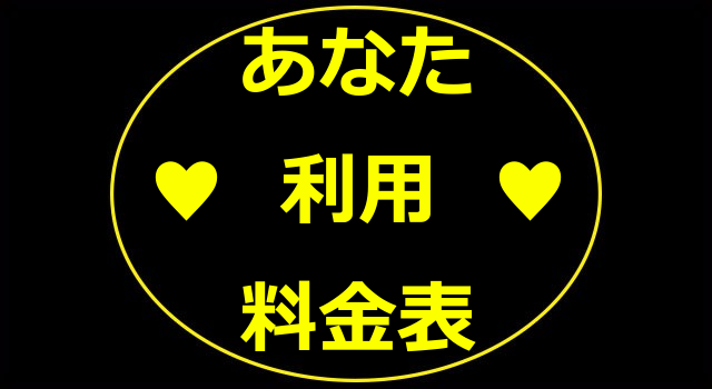 あなたの利用料金表