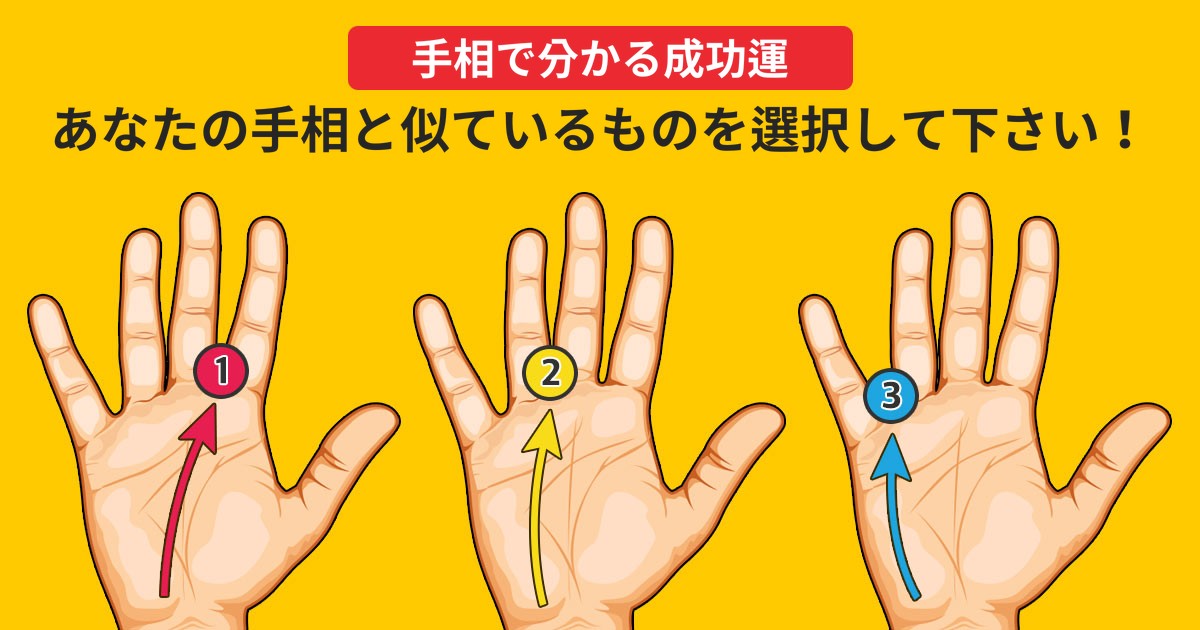 衝撃の結果!!手相で分かるあなたの成功運とは？